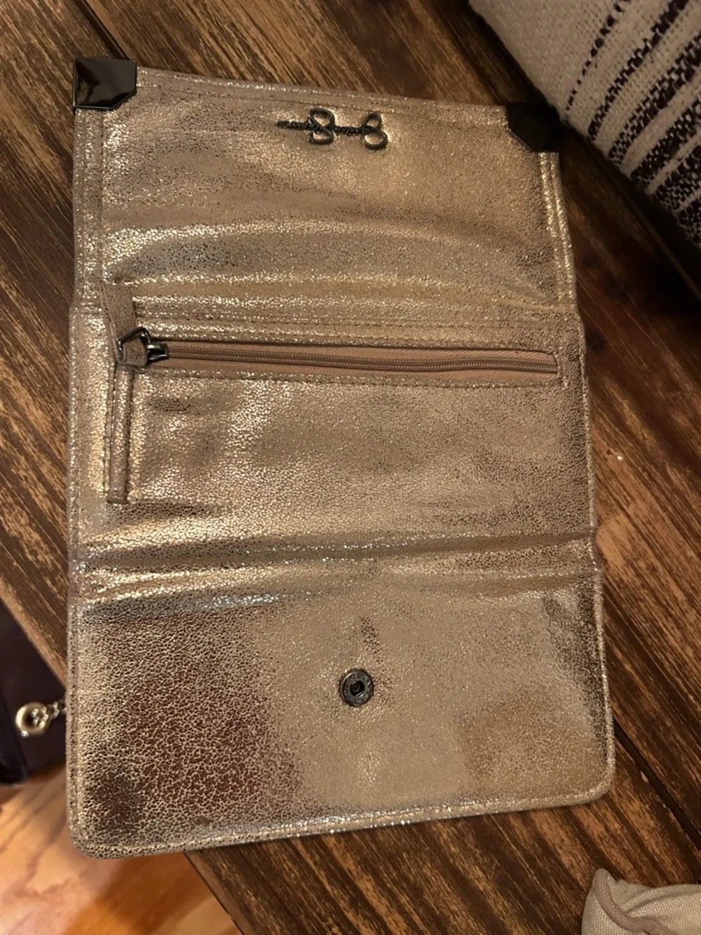 COACH Cassie Metallic Rose Gold Chain Crossbody Bag Crinkle Leather F38937 - Picture 12 of 14